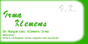 irma klemens business card